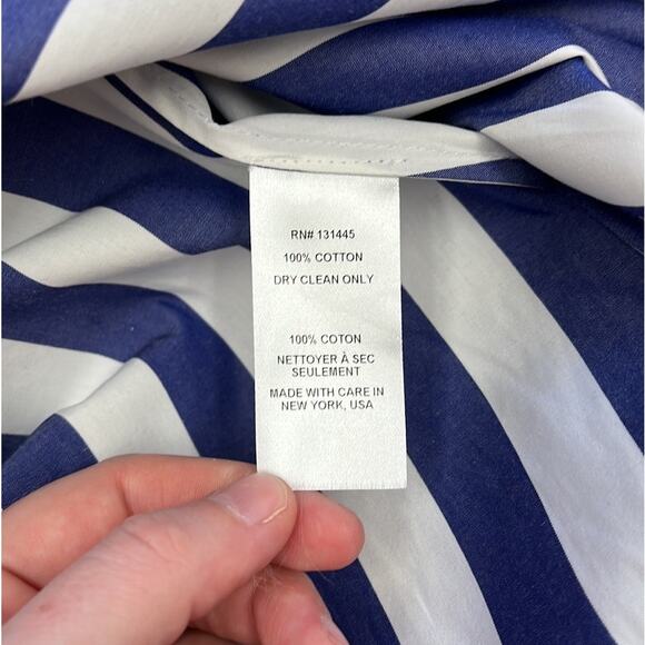 WHIT A-Line Tie Belt Pockets Midi Skirt Architectural Artsy Preppy Stripe Size 4 - Picture 13 of 15